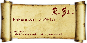 Rakonczai Zsófia névjegykártya